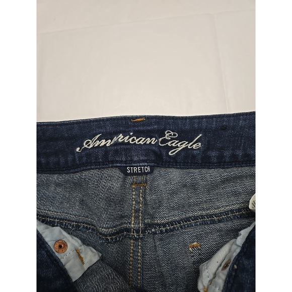 American Eagle Low Rise Denim Shorts Size 0 Y2K Distressed Cutoff Festival - Picture 9 of 12